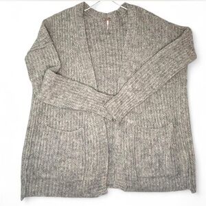 Free People Gray Alpaca Knit Cardigan XS Cozy Soft